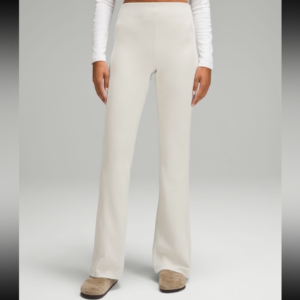 Lululemon brushed sofstreme ribbed zip flare pants size 6